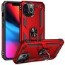 Mobigear Armor Ring iPhone 14 Pro Max Hard Case Back cover Shockproof with Ring Holder - Red