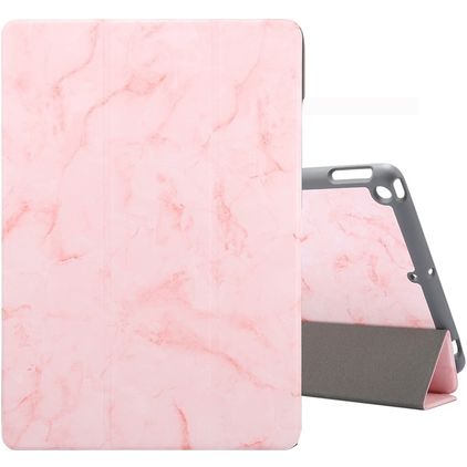 Mobigear Tri-Fold Marble iPad 8 (2020) Capa livro + Suporte para caneta stylus - Rosa
