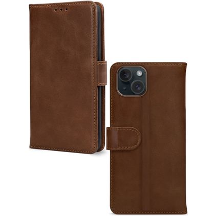 Mobilize Wallet iPhone 15 Genuine Leather Wallet case - Brown