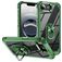 Mobigear Crystal Ring iPhone 16e Plástico rígido Capa traseira com anel - Verde