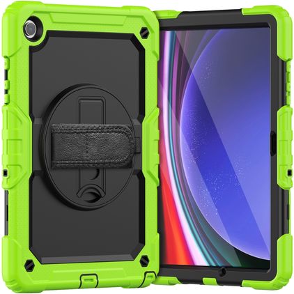 Mobigear SureGrip Xtreme Samsung Galaxy Tab A11 Plus Cover Hård plast / Silikone Bagsidecover + Skulderrem + Stander - Grøn