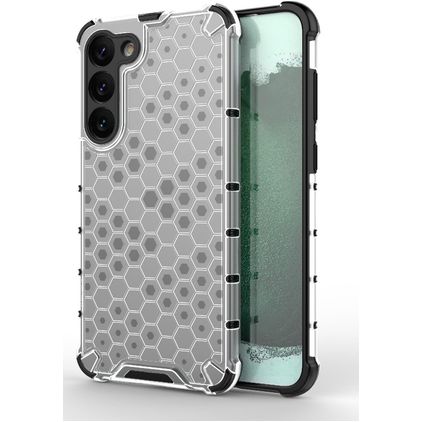 Mobigear Honeycomb Samsung Galaxy S23 Plus Funda Plástico rígido Carcasa Antigolpes - Blanco