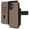 Mobiparts iPhone 17 Aito nahka 2-in-1-lompakkokotelo irrotettavalla kuorella + Setelitasku - Taupe