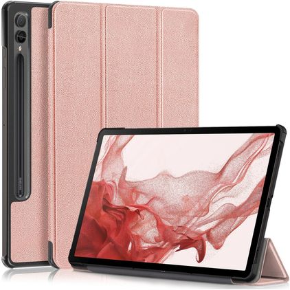 Mobigear Tri-Fold Samsung Galaxy Tab S9 Plus Cover a libro + Portapenna - Oro rosa
