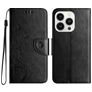 Mobigear Flowers iPhone 16 Pro Max Funda tipo libro Cartera - Negro