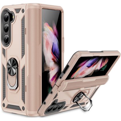 Mobigear Armor Ring Samsung Galaxy Z Fold 5 Plástico rígido Capa traseira Antichoque com anel - Dourado