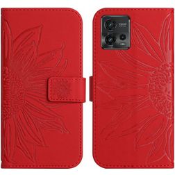 Mobigear Sunflower Motorola Moto G72 Pungetui med Seddelrum - Rød