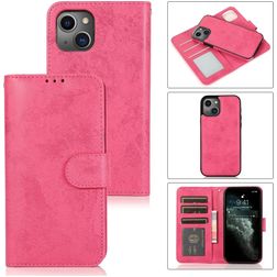Mobigear Wallet iPhone 15 2-i-1-plånboksfodral med löstagbart skal med sedelfack - Rosa