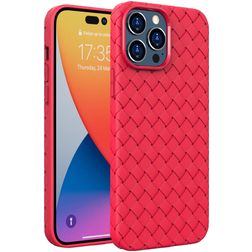 Mobigear Woven iPhone 14 Pro Max Flexible TPU Back cover - Red