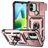 Mobigear Armor Ring Cam Slide Xiaomi Redmi A1 4G Hårdt Bagsidecover Stødsikkert med ringholder og Camera Slider - Rosaguld