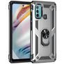 Mobigear Armor Ring Motorola Moto G60 Funda Plástico rígido Carcasa Antigolpes con anillo - Plateado