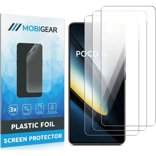 Mobigear POCO F6 Protector de pantalla Film - Compatible con fundas (pack de 3)