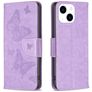 Mobigear Butterfly iPhone 15 Pungetui med Seddelrum - Lilla