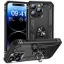 Mobigear Armor Ring iPhone 15 Pro Max Kova Suojakuori Iskunkestävä + Sormuspidike - Musta
