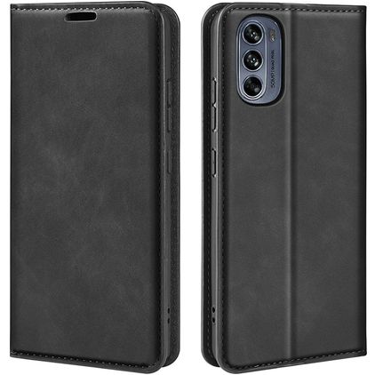 Mobigear Retro Slim Motorola Moto G62 Pungetui med Seddelrum - Sort