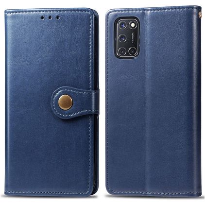 Mobigear Snap Button OPPO A72 Cover a libro portafoglio - Blu