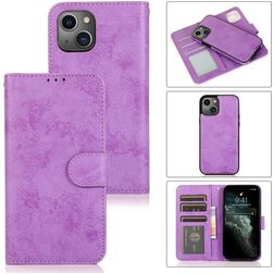 Mobigear Wallet iPhone 15 Case Detachable 2-in-1 Wallet Case Wallet - Purple