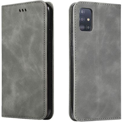 Mobigear Retro Slim Samsung Galaxy A71 Funda tipo libro Cartera - Gris
