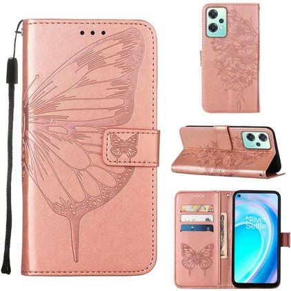 Mobigear Butterfly Realme 9 5G Funda tipo libro Cartera - Oro rosa