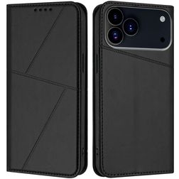 Mobigear Frosted Flip iPhone 17 Pro Pungetui med Seddelrum - Sort