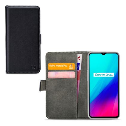 Mobilize Classic Gelly Wallet Realme C3 Lompakkokotelo + Setelitasku - Musta