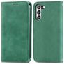 Mobigear Retro Slim Samsung Galaxy S21 FE Pungetui med Seddelrum - Grøn