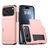 Mobigear Card iPhone 18 Pro Max Fodral Hårdplast Skal Stötsäkert med korthållare - Rosa