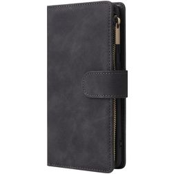 Mobigear Zipper Samsung Galaxy A71 Cover a libro portafoglio - Nero