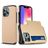 Mobigear Card iPhone 14 Pro Max Hard Case Back cover Shockproof with Card Holder - Gold