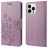 Mobigear Flowers iPhone 14 Pro Max Funda tipo libro Cartera - Morado