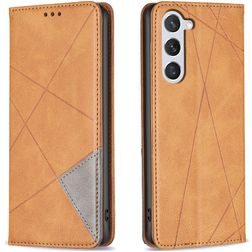 Mobigear Rhombus Slim Samsung Galaxy S24 Cover a libro - Cognac
