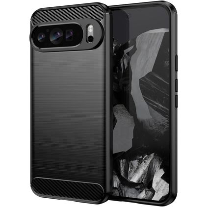Mobigear Brushed Slim Google Pixel 9 Pro XL Flexibel TPU Skal - Svart