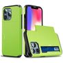 Mobigear Card iPhone 13 Pro Max Hard Case Back cover Shockproof with Card Holder - Green