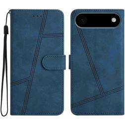 Mobigear Stitch iPhone Air Lompakkokotelo + Setelitasku - Sininen