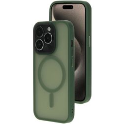 Mobiparts Hardcover iPhone 15 Pro MagSafe Hardcase Etui plecki - Satin Green