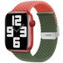 Mobigear Braided Dual Correa Nylon Cierre de clip para Apple Watch - 49/46/45/44 mm - Verde / Naranja