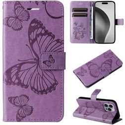 Mobigear Butterfly iPhone 16 Pro Max Cover a libro portafoglio - Viola
