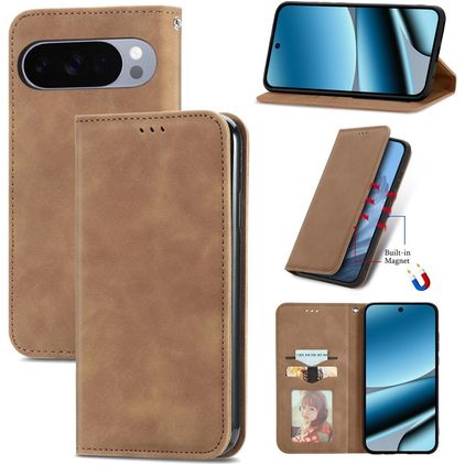 Mobigear Retro Slim Google Pixel 10 Pro XL Cover a libro - Marrone