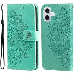 Mobigear Flowers iPhone 17 Knížkové pouzdro Peněženka - Zelená