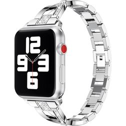 Mobigear Prague Rostfritt stål Apple Watch Armband Fjärilslås - 42/41/40/38 mm - Silver