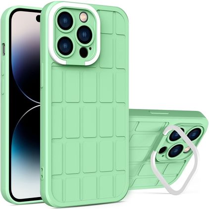Mobigear Cube iPhone 14 Pro Tvrdý plast Zadní kryt se stojánkem - Zelená