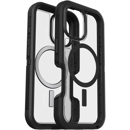 OtterBox Defender iPhone 16 MagSafe Plástico rígido Capa traseira Antichoque - Transparente / Preto