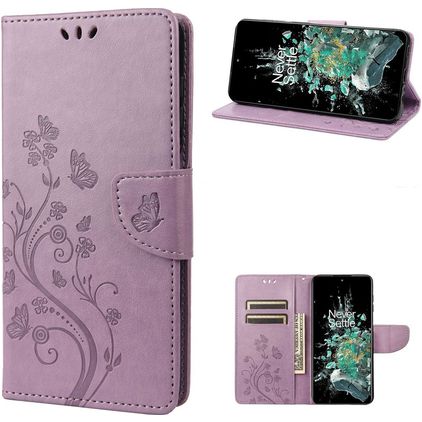 Mobigear Butterfly OnePlus 10T Wallet case - Purple
