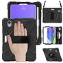 Mobigear SureGrip XGuard iPad Mini 7 (2024) Case Plastic / Silicone Back cover + Stylus Holder + Shoulder Strap + Stand - Black
