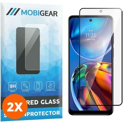 Mobigear Premium Motorola Moto E32 Härdat glas Skärmskydd - Skalvänligt - Svart (2-pack)