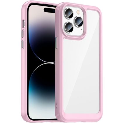 Mobigear Crystal iPhone 14 Pro Max Tvrdý plast Zadní kryt - Průhledná / Růžová