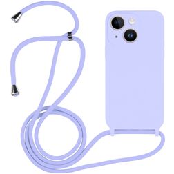Mobigear Lanyard iPhone 15 Plus Silicone Case with lanyard - Purple