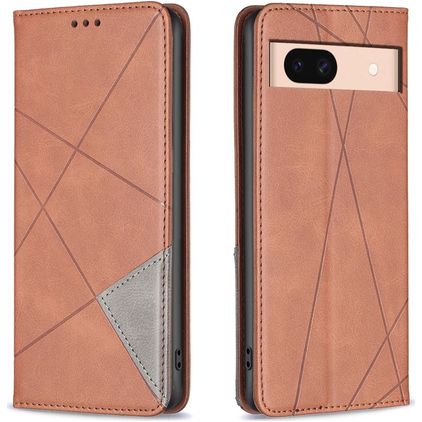 Mobigear Rhombus Slim Google Pixel 8a Capa livro - Castanho