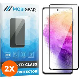 Mobigear Premium Samsung Galaxy A73 Vidro temperado Película de ecrã - Compatível com capas - Preto (Pack de 2)