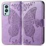 Mobigear Butterfly OnePlus Nord 2 Funda tipo libro Cartera - Morado